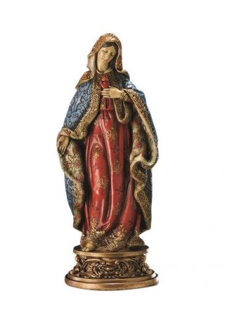Sacred Devotions Hand Painted Immaculate Heart Of Mary Resin Statue,  9 1/4 Inch