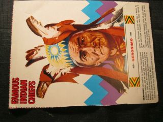 Old Cereal Box Hand Cut Collector Card American Indian Chief Geronimo Apache Az