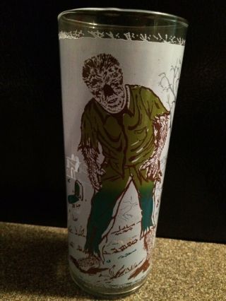 Rare Vintage Anchor Hocking Universal Pictures Monster Glass Wolfman 1963