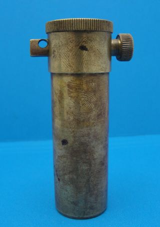 Unusual Rare Vintage Antique Brass Match Stick Tobacco Safe