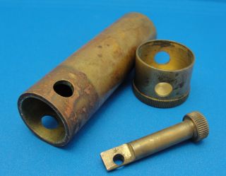 UNUSUAL Rare Vintage Antique Brass Match Stick Tobacco Safe 2