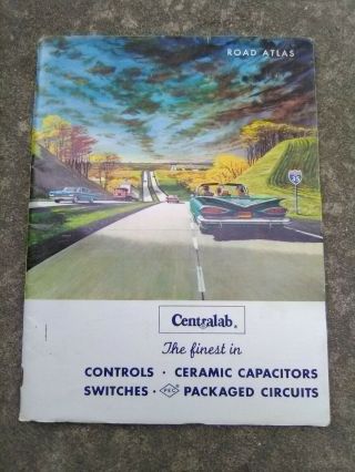 Vintage1960 Road Atlas United States Canada Mexico Sponsored By Centralab