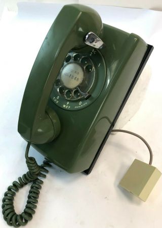 Vintage 10 " Western Electric Bell System Green Rotary Wall Mount Telephone Phone