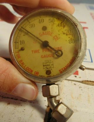 20 ' S 30 ' S VINTAGE US GAUGE CO.  TIRE GAUGE FORD CHEVY DODGE BUICK BALOON STANDARD 4