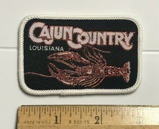 Cajun Country Louisiana Crawfish Crayfish Metallic Woven Souvenir Patch Badge