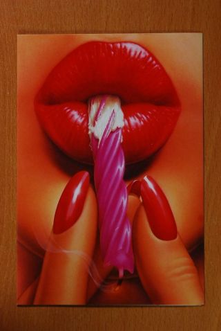 Paper Moon Graphics Greeting Card Os198 1984 Happy Birthday Frosting Candle Lips