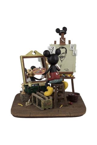 Disney Parks Self Portrait Mickey Mouse And Walt Disney Figurine W/ Box