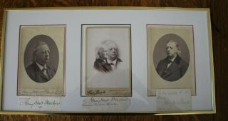 Rev.  And Mrs.  Henry Ward Beecher Cdvs And Autographs.