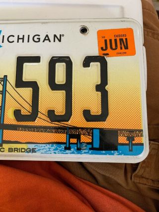 Pure Michigan License Plate Featuring Mackinac Bridge.  CKQ - 593. 4