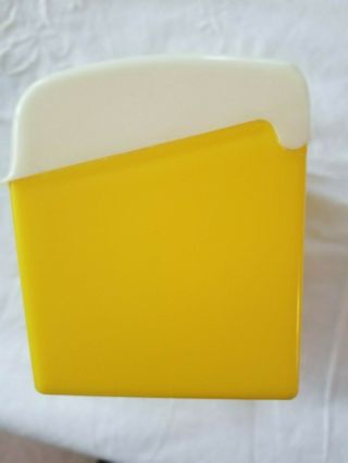 Vintage Lustro Ware Yellow and White Plastic Recipe Box 5