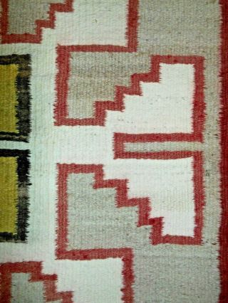 Old NAVAJO NAVAHO Indian Rug/Weaving.  Center Cross/Stepped Design.  Good Cond 10