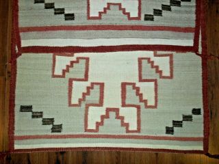 Old NAVAJO NAVAHO Indian Rug/Weaving.  Center Cross/Stepped Design.  Good Cond 8