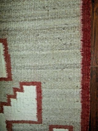 Old NAVAJO NAVAHO Indian Rug/Weaving.  Center Cross/Stepped Design.  Good Cond 9