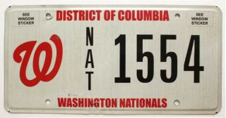 Rare Washington Dc Mlb Nationals Specialty License Plate,  Baseball Scherzer Soto