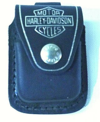 Zippo Harley - Davidson Black Lighter Pouch/case/holder Belt Loop Sheath Usa Made