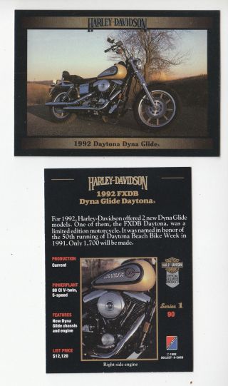 1992 Harley - Davidson Fxdb Dyna Glide Daytona 80ci Motorcycle Photo Trading Card