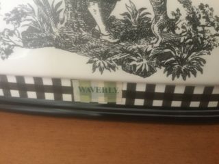 Waverly Black Ivory Toile Tissue Kleenex Box Holder Cover 4