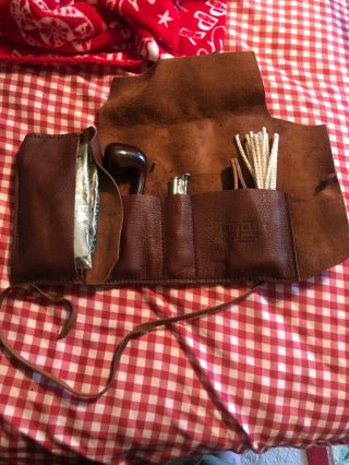 Tobacco Pouch Pipe Case Leather Roll