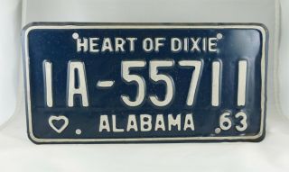 1960 - 1963 Alabama Passenger License Plates - 4 Year Run - VG to 8