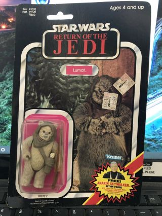 1984 Star Wars Return Of The Jedi Lumat Ewok Action Figure Kenner On Card