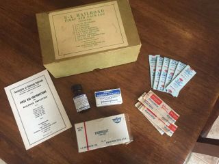 Vintage First Aid Kit Erie Lackawanna Railroad - Assoc Of American Railroad Book