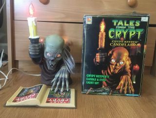 Vintage 1996 Crypt Keeper Candelabra Tales From The Crypt Halloween W Box