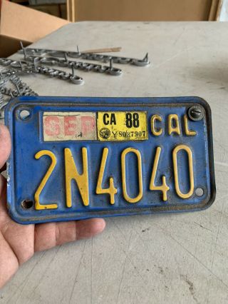 Vintage Blue California Motorcycle License Plate
