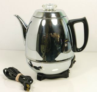 Vtg Ge General Electric P410 9 Cup Pot Belly Electric Coffee Percolator Vguc