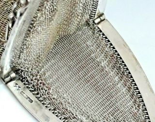 Antique Victorian Silver Soldered Mesh Purse Compact w/ Two SAFFIRES Clasp.  SEE 6