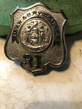 N.  Y.  W.  & B.  RY.  Police Badge Railroad Police Badge 3