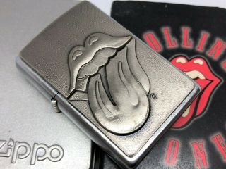 Rare ZIPPO Limited Model Rolling Stones Tongue Trick Lighter with Case 2