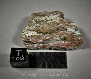 Sussexite on rhodonite with bementite - Franklin,  NJ 2