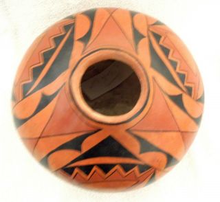 Large Robert Rivera Gourd Art Acoma Eagle Tapered Top 8x7 Inch