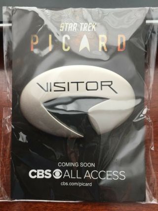 Sdcc Comic - Con 2019 Star Trek Picard Visitor Pin Cbs All Access Swag