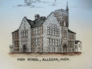 Antique Allegan,  Michigan High School Weelock China,  Austria Candy Dish 2
