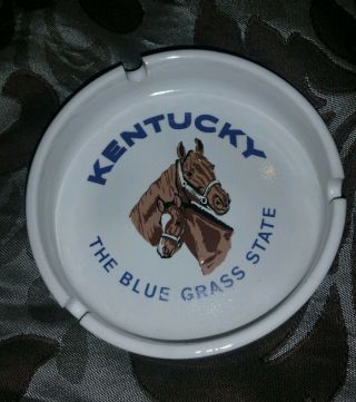 Ashtray Kentucky Horses Blue Grass State Souvenir Racing