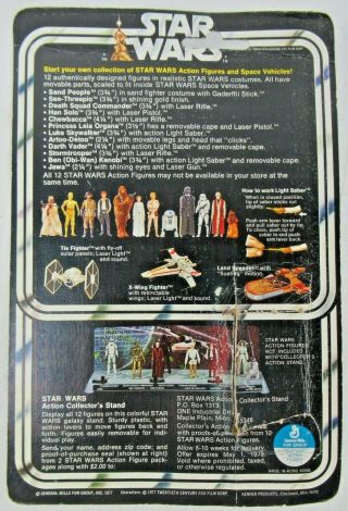 VINTAGE 1977 STAR WARS ' JAWA ' 12 BACK ON CARD - KENNER CARD 3