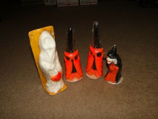 3 - Gurley & 1 - Suni Vintage Halloween Candles Still In Packages Unique