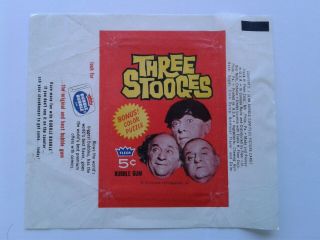 1966 Fleer Three Stooges 5 Cent Wax Pack Wrapper
