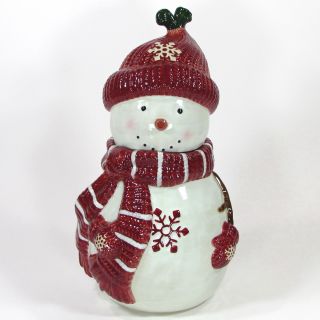 St.  Nicholas Square Winter Wishes 13.  25 " Cookie Jar Snowman Christmas