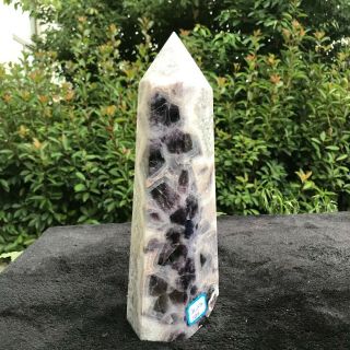 2408g Natural Dream Amethyst Crystal Obelisk Quartz Wand Point Healing