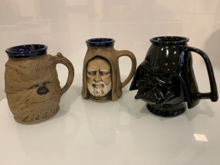 Classic 1977 Star Wars Set Of Three Ceramic Mugs