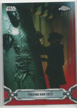 2019 Topps Chrome Star Wars Legacy " Freeing Han Solo " Red Ssp Parallel 5/5