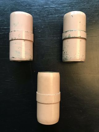 3 Vintage Brass Dye Tubes - Complete With Internal Ribbon