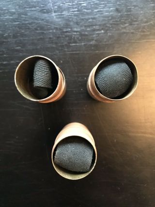3 vintage brass dye tubes - complete with internal ribbon 2