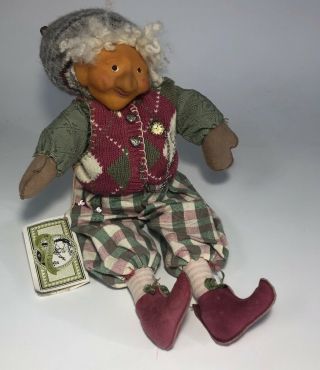 Gnome Shelf Sitter Elf Fairy Troll Artist Signed Ooak Unique
