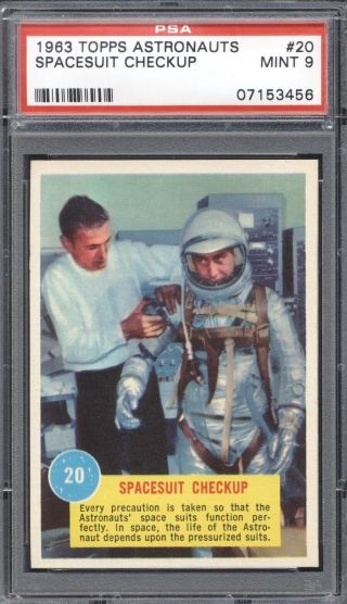 1963 Topps Astronauts — Spacesuit Checkup 20 — Psa 9