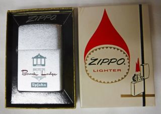 Upjohn Company Brook Lodge Zippo Lighter With Box
