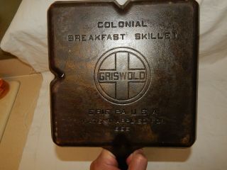 Vintage GRISWOLD CAST IRON COLONIAL Breakfast SKILLET 666 