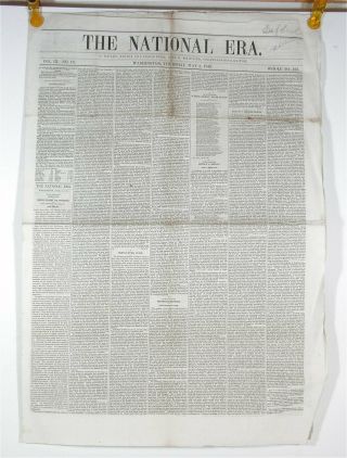 1849 Anti - Slavery Newspaper " The National Era " By John Greenleaf Whittier